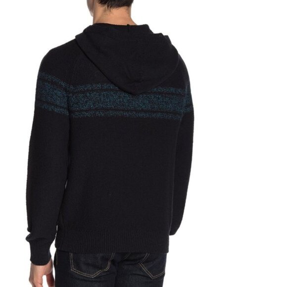 VINCE Textured Striped Pullover Hoodie - Picture 3 of 6